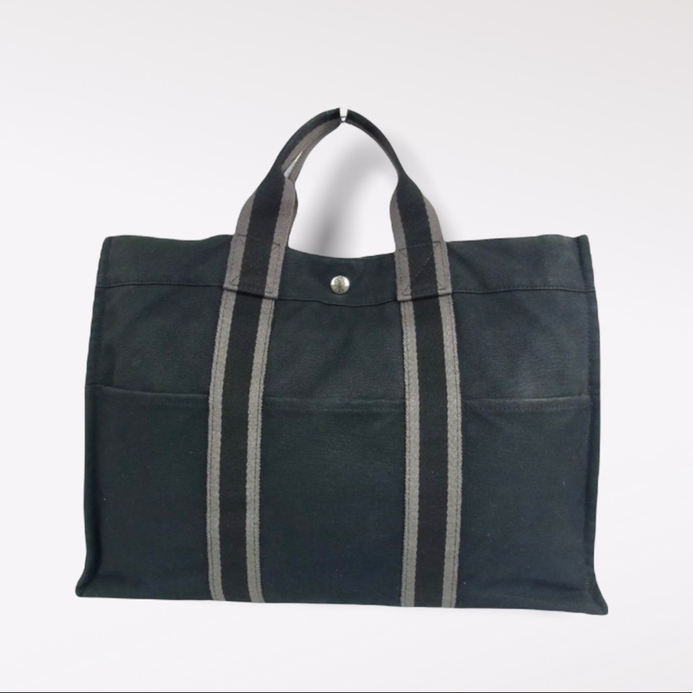 Vintage HERMES Fourre Tout Canvas Tote Handbag